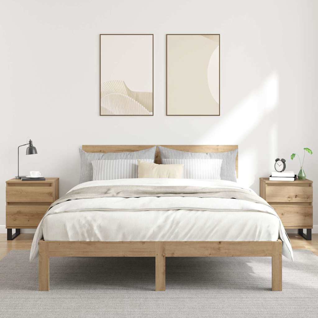 Nattbord 2 stk artisan eik 40x35x50 cm konstruert tre