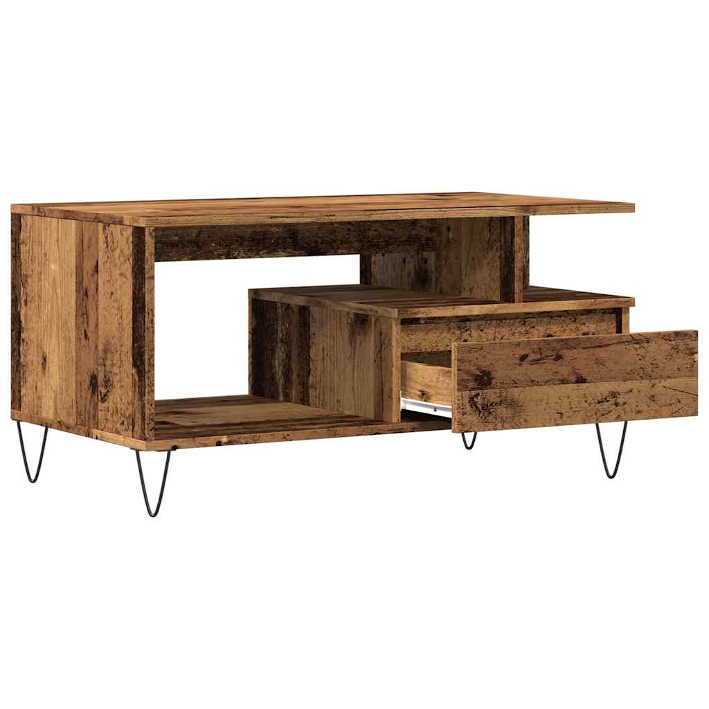 Salongbord gammelt tre 90x49x45 cm konstruert tre