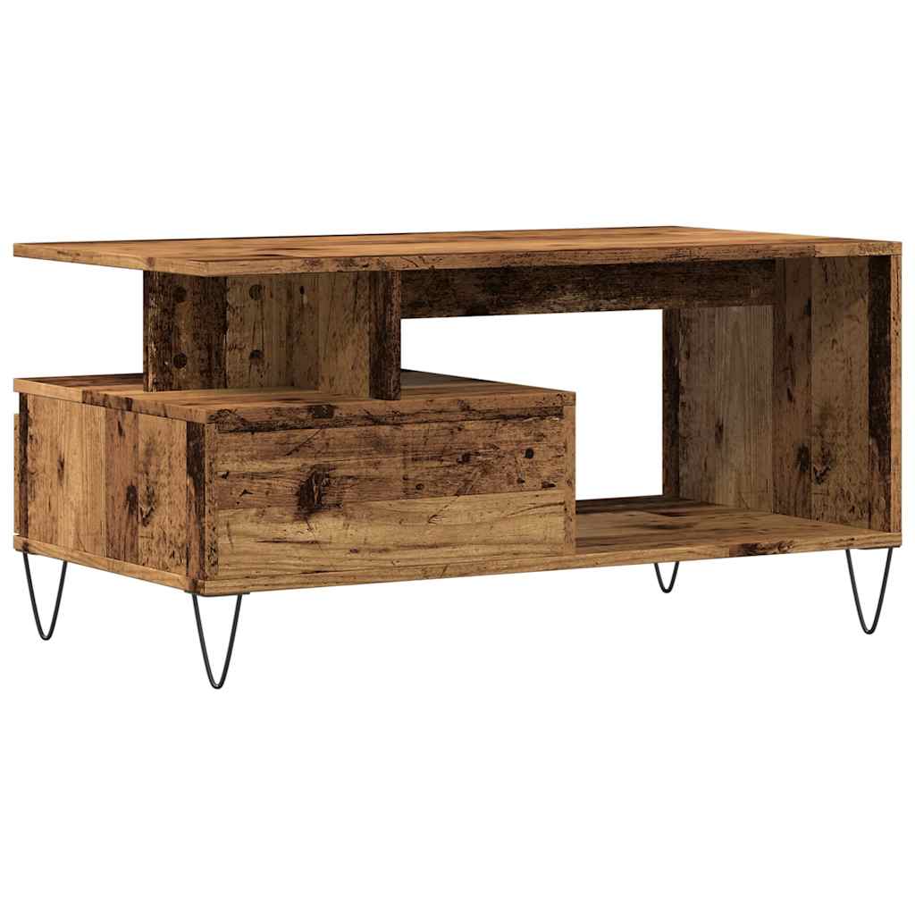 Salongbord gammelt tre 90x49x45 cm konstruert tre