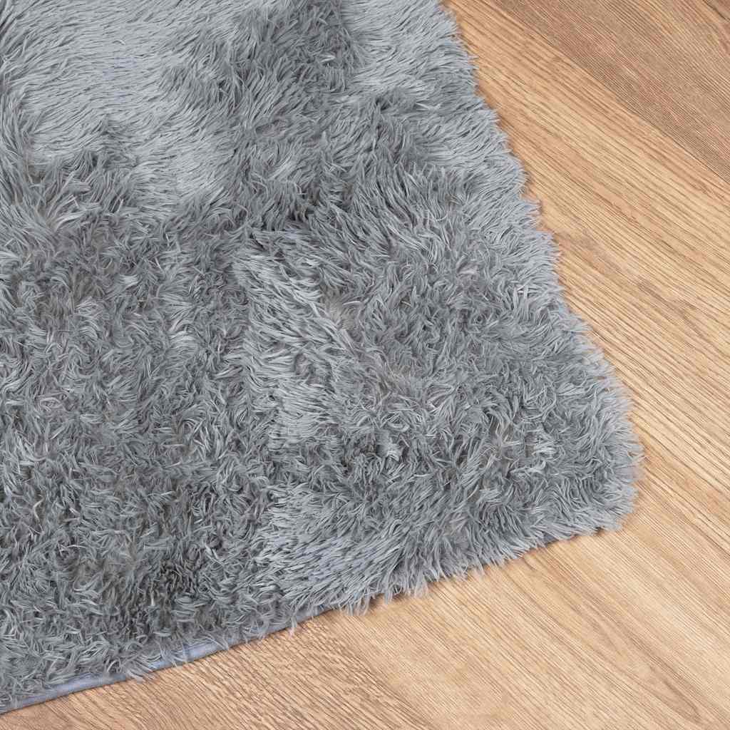 Flossteppe med lang luv NAVARRA sølvgrå 60x100 cm polyester