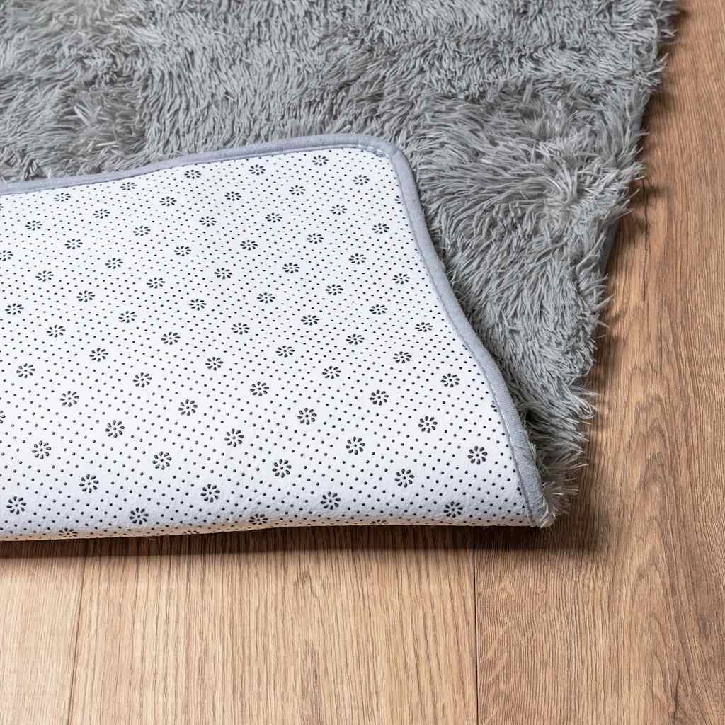 Flossteppe med lang luv NAVARRA sølvgrå 60x100 cm polyester