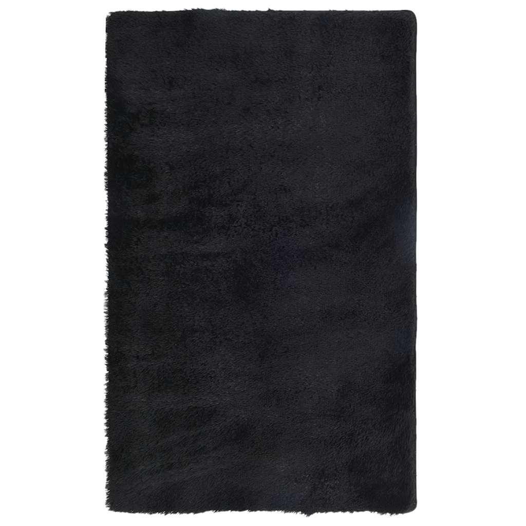Flossteppe med lang luv NAVARRA svart 80x150 cm polyester vidaXL