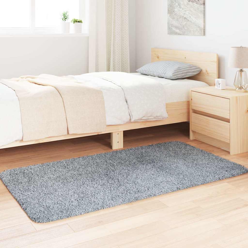 Flossteppe med lang luv NAVARRA lysegrå 80x150 cm polyester vidaXL
