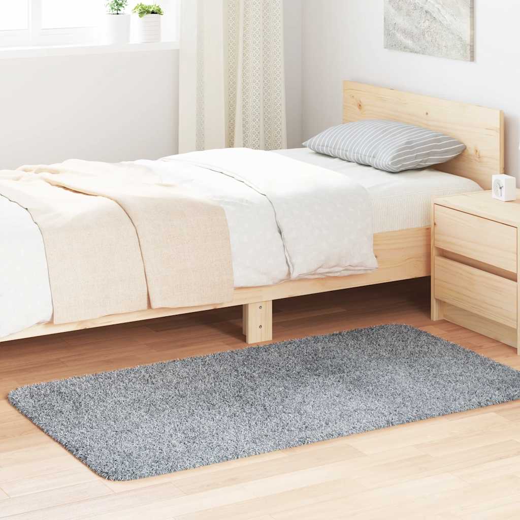 Flossteppe med lang luv NAVARRA lysegrå 80x150 cm polyester vidaXL