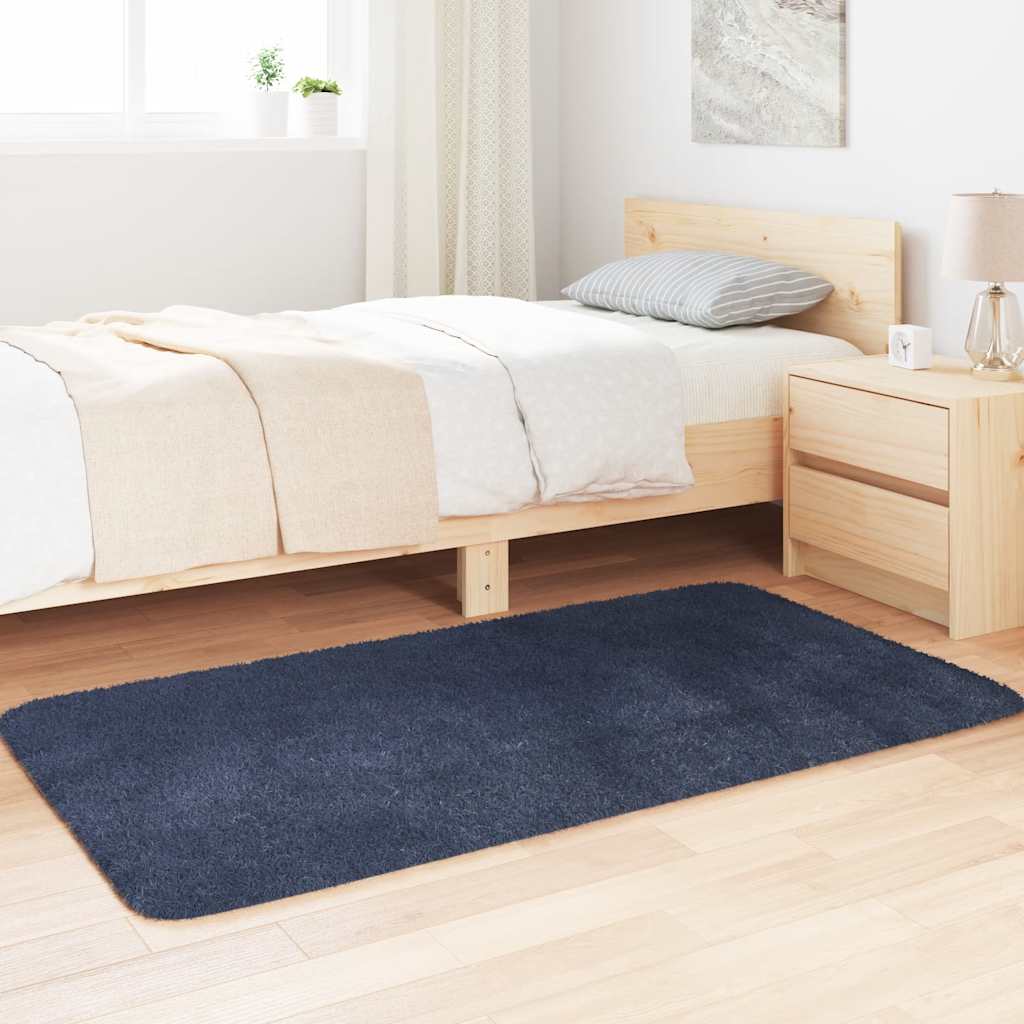 Flossteppe med lang luv NAVARRA marine 80x150 cm polyester vidaXL