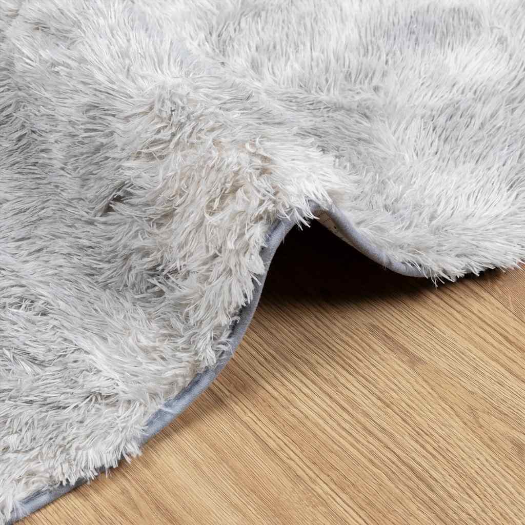 Flossteppe med lang luv NAVARRA sølvgrå 80x150 cm polyester vidaXL