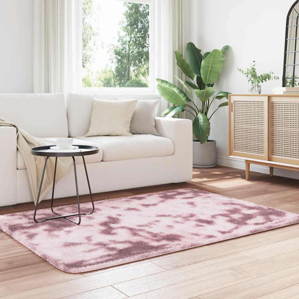 Flossteppe med lang luv NAVARRA støvet rosa 120x170cm polyester