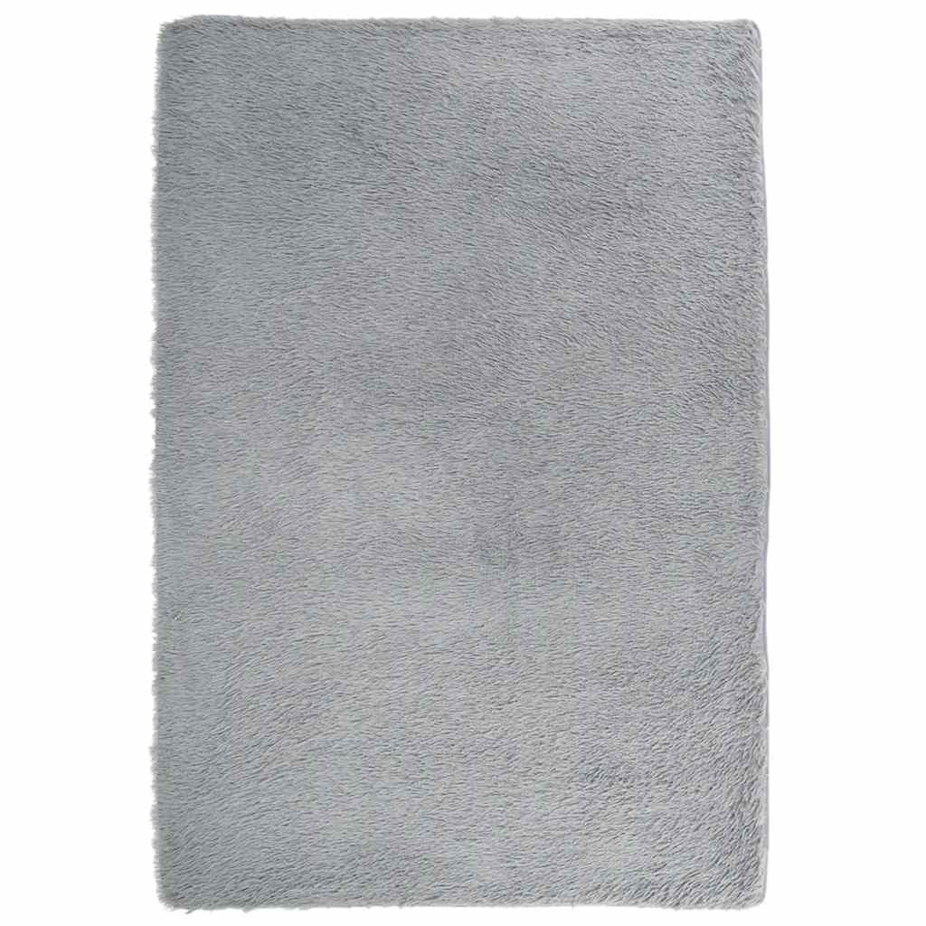 Flossteppe med lang luv NAVARRA sølvgrå 120x170 cm polyester
