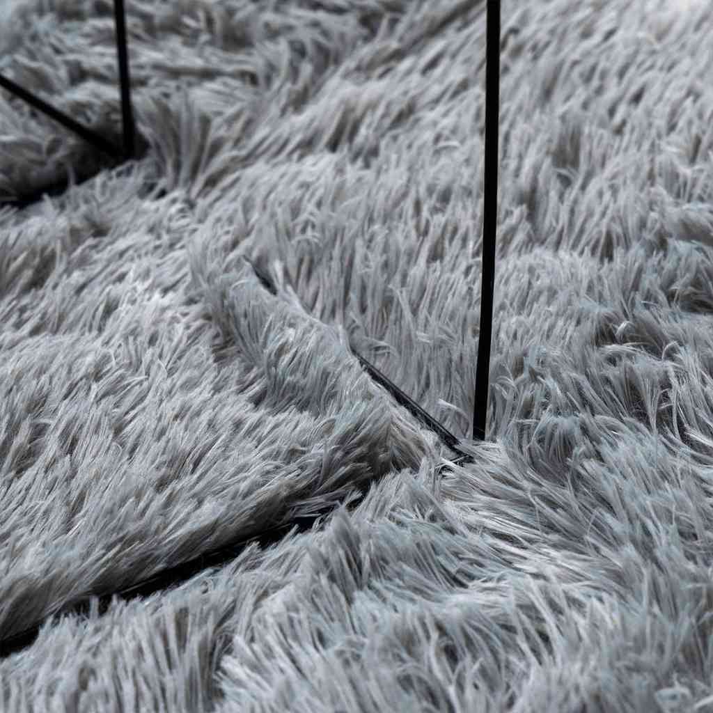 Flossteppe med lang luv NAVARRA sølvgrå 120x170 cm polyester