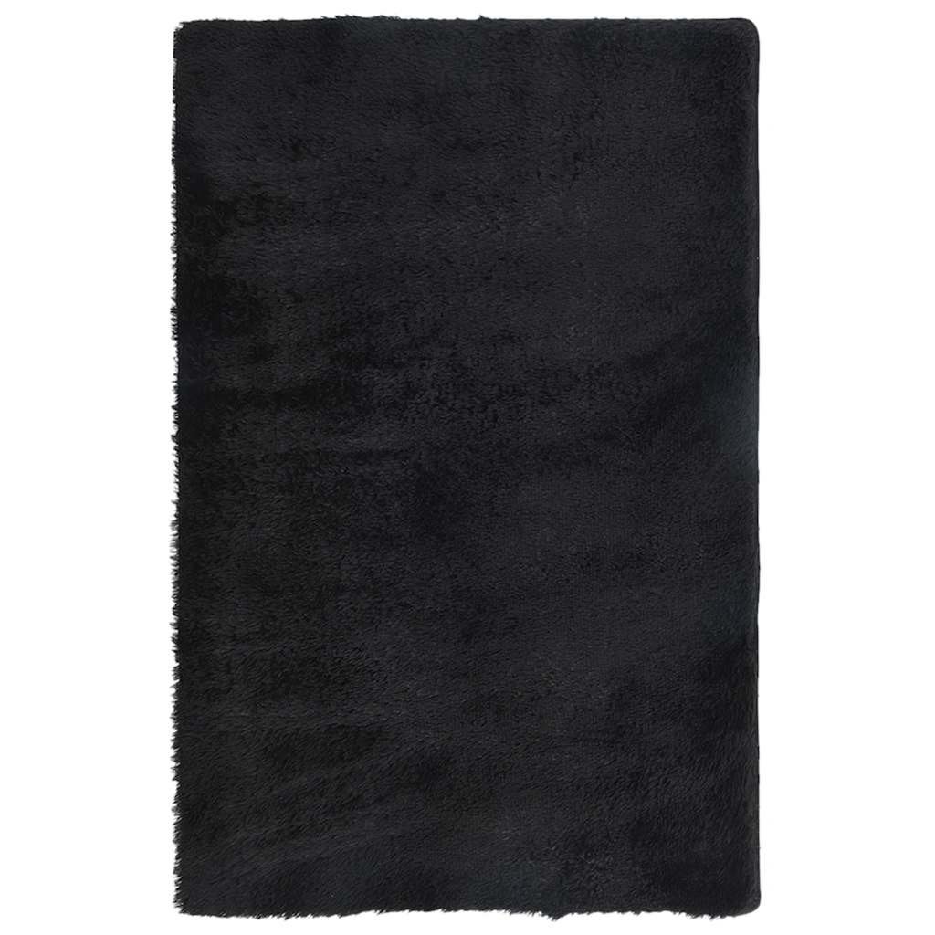 Flossteppe med lang luv NAVARRA svart 130x200 cm polyester