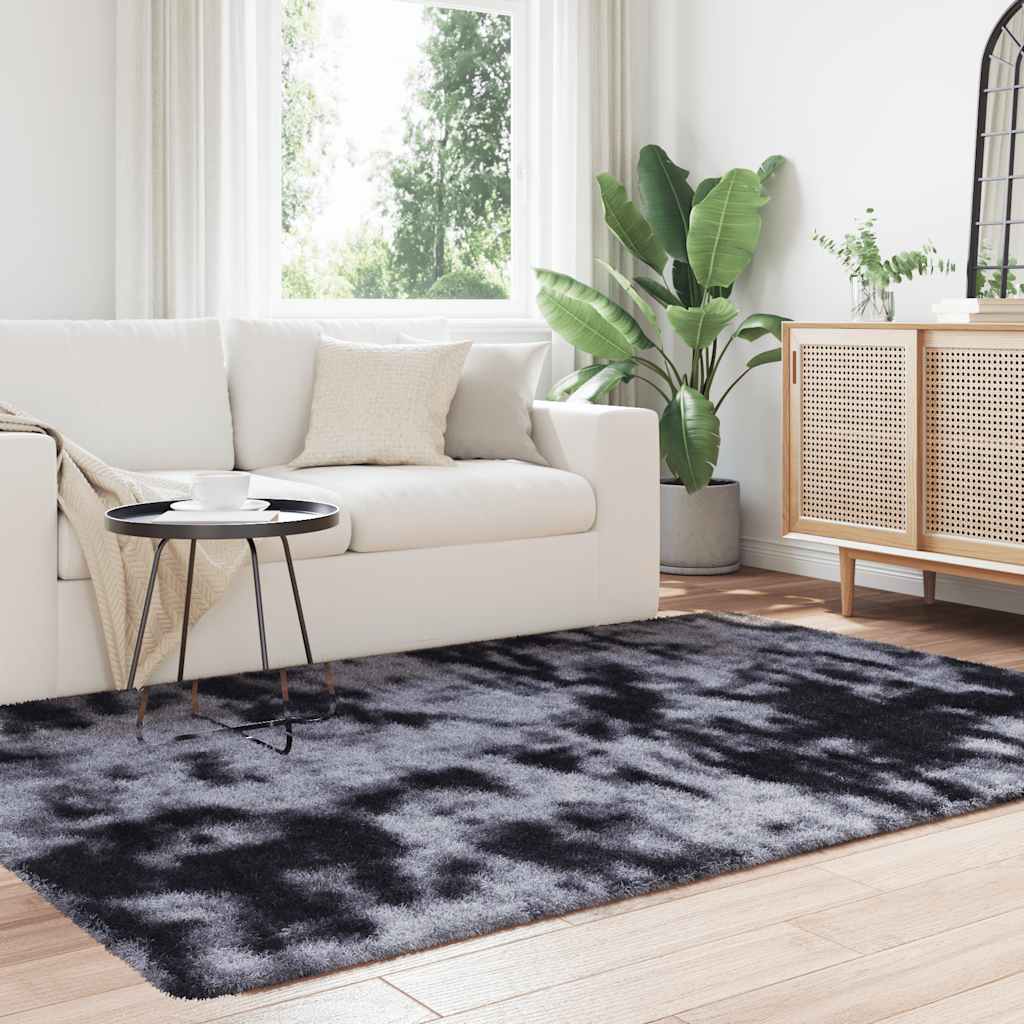Flossteppe med lang luv NAVARRA mørkegrå 130x200 cm polyester vidaXL
