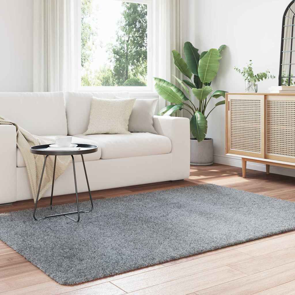 Flossteppe med lang luv NAVARRA lysegrå 130x200 cm polyester vidaXL
