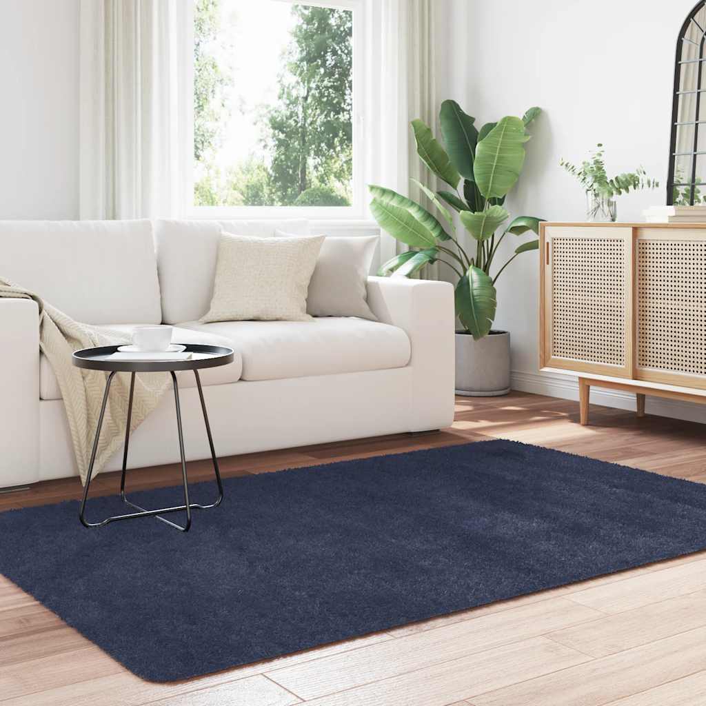 Flossteppe med lang luv NAVARRA marine 130x200 cm polyester vidaXL
