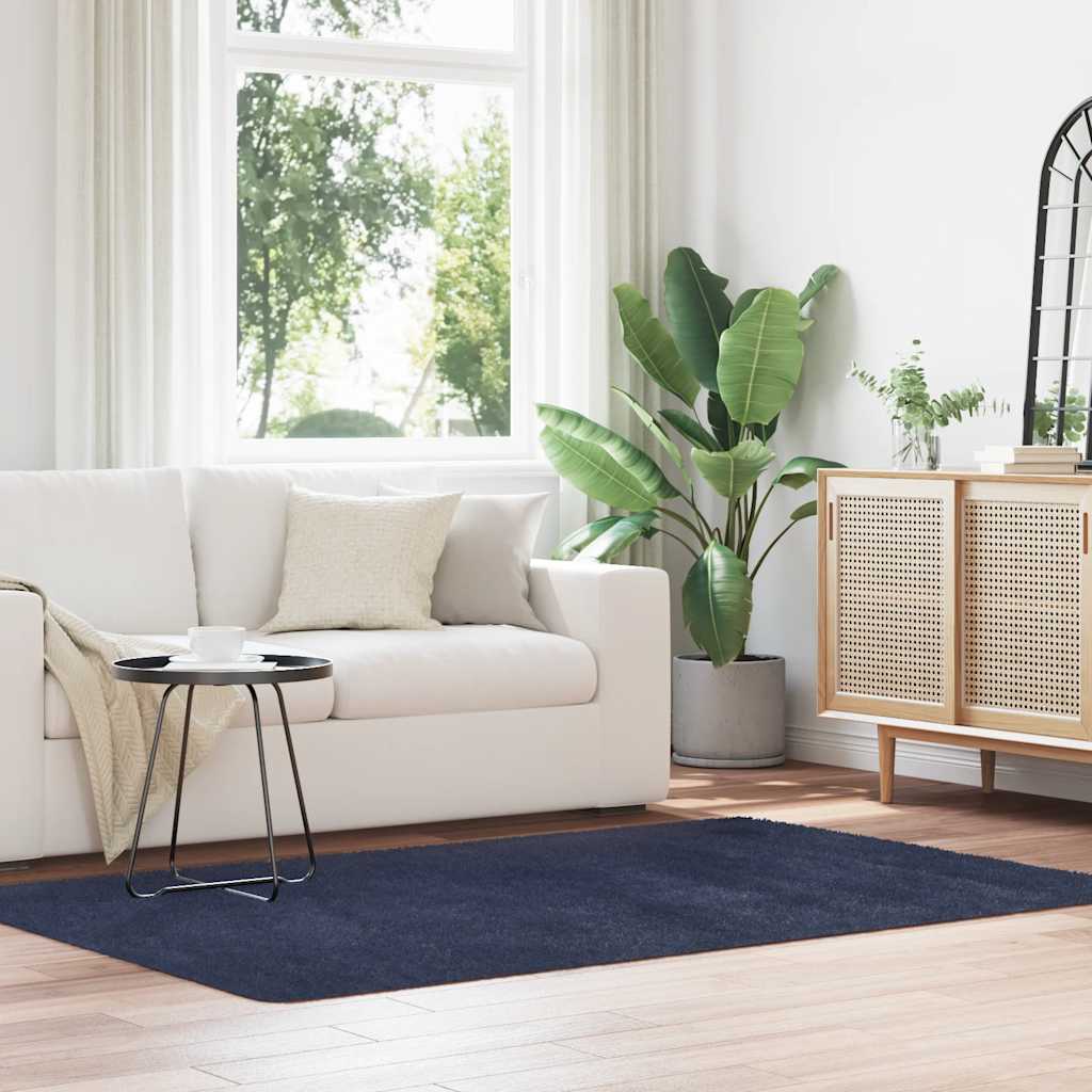 Flossteppe med lang luv NAVARRA marine 130x200 cm polyester vidaXL