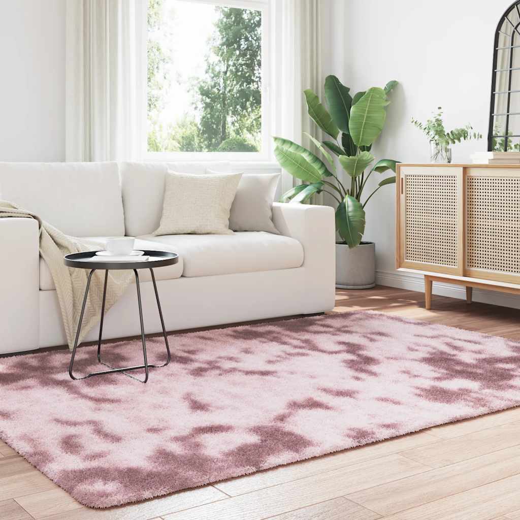 Flossteppe med lang luv NAVARRA støvet rosa 160x230cm polyester