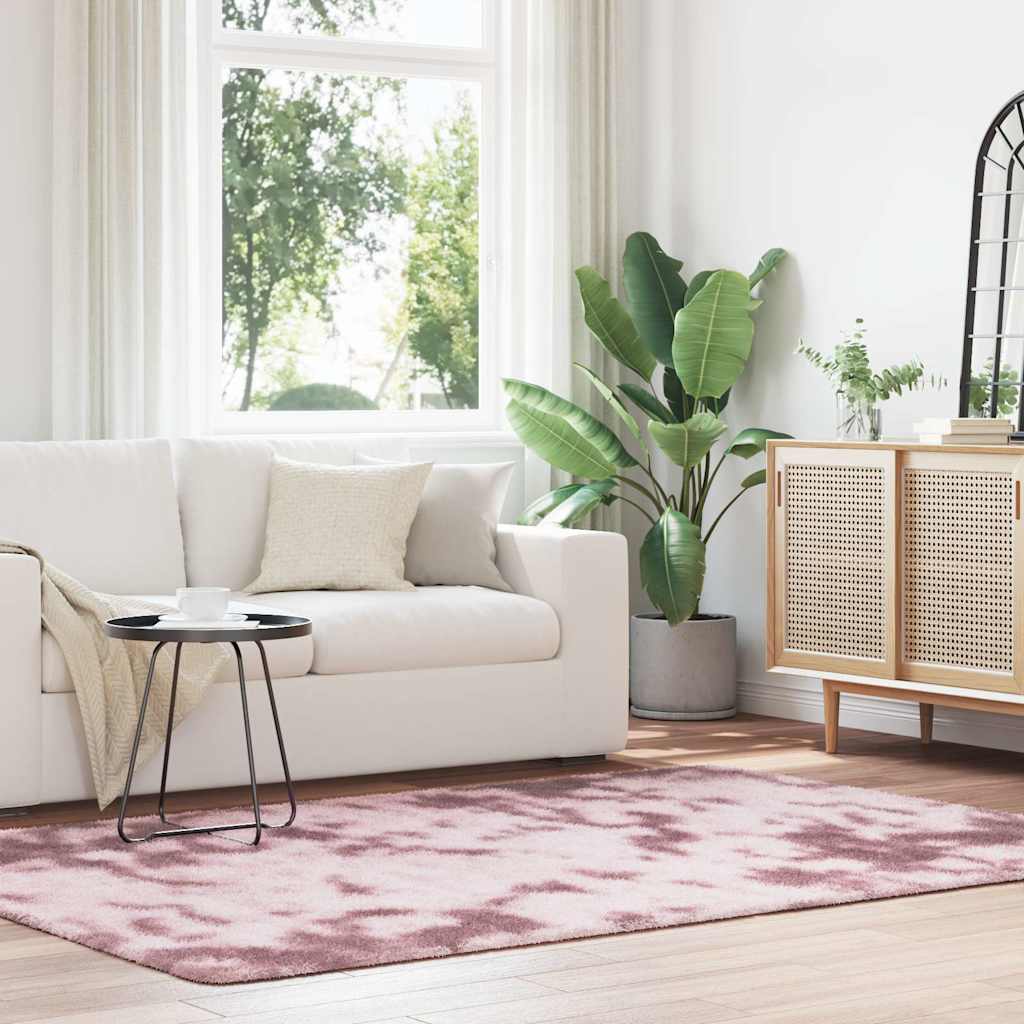 Flossteppe med lang luv NAVARRA støvet rosa 160x230cm polyester