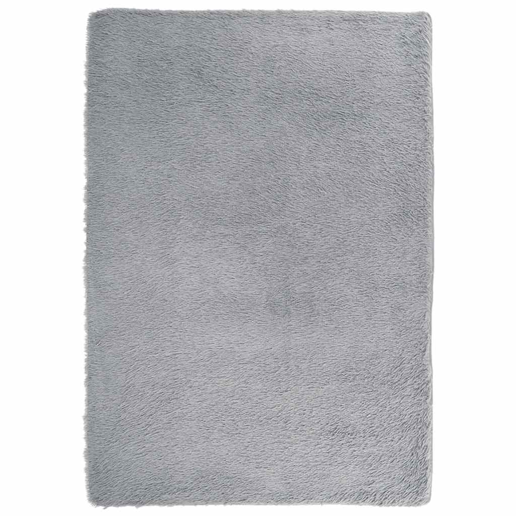 Flossteppe med lang luv NAVARRA sølvgrå 160x230 cm polyester