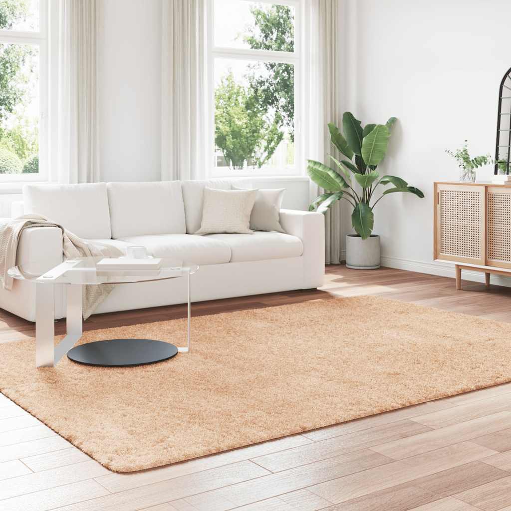 Flossteppe med lang luv NAVARRA beige 200x290 cm polyester vidaXL