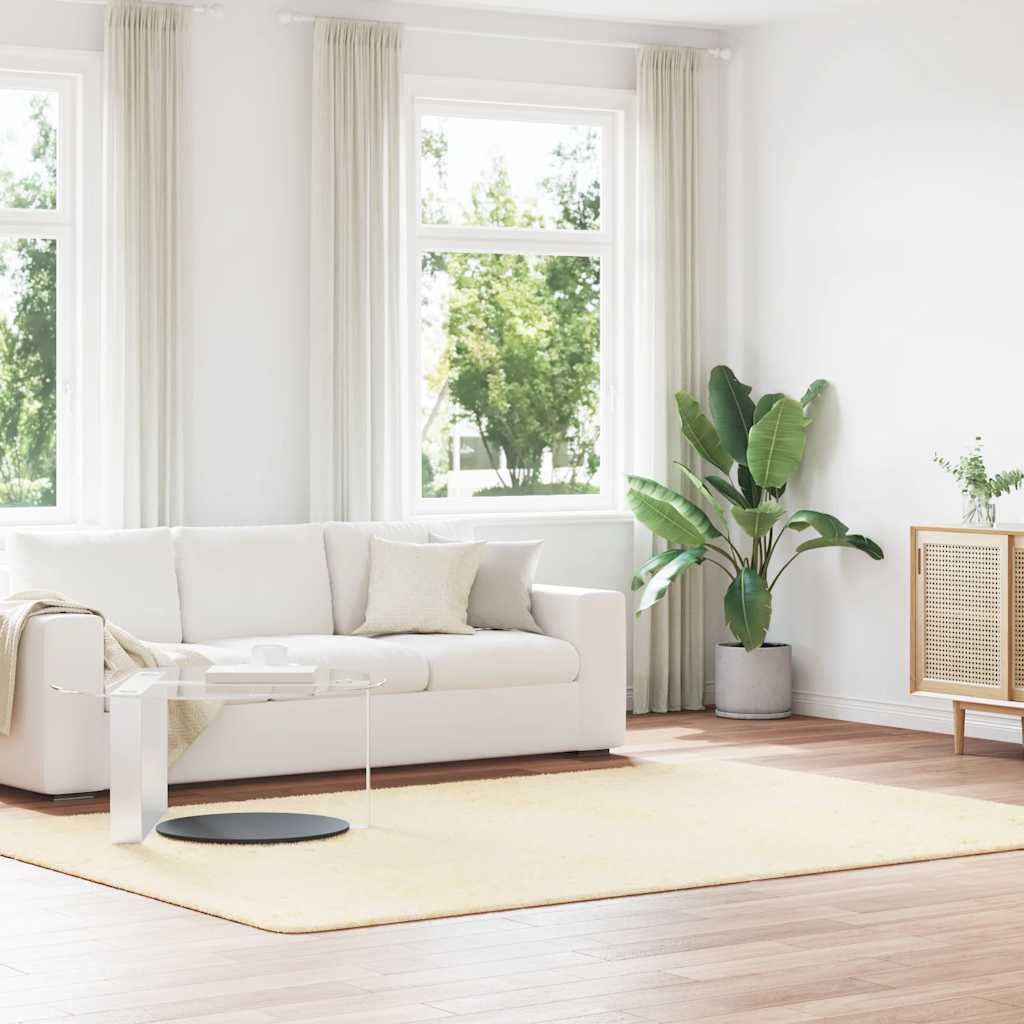 Flossteppe med lang luv NAVARRA krem 200x290 cm polyester