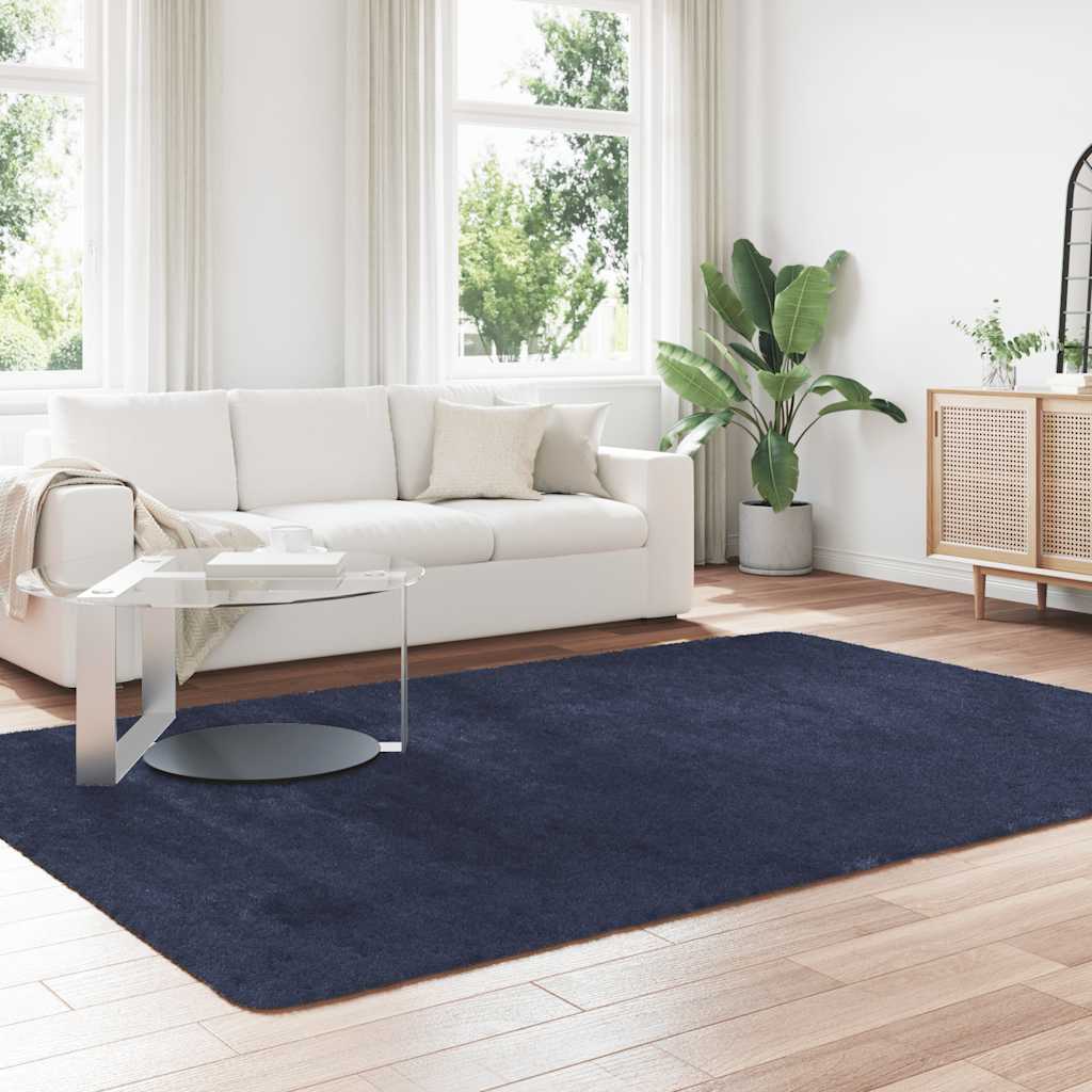 Flossteppe med lang luv NAVARRA marine 200x290 cm polyester
