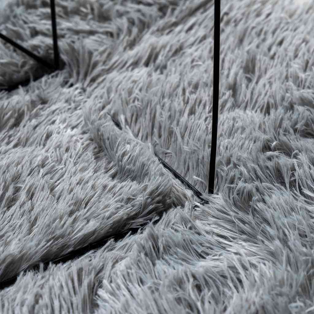 Flossteppe med lang luv NAVARRA sølvgrå 200x290 cm polyester
