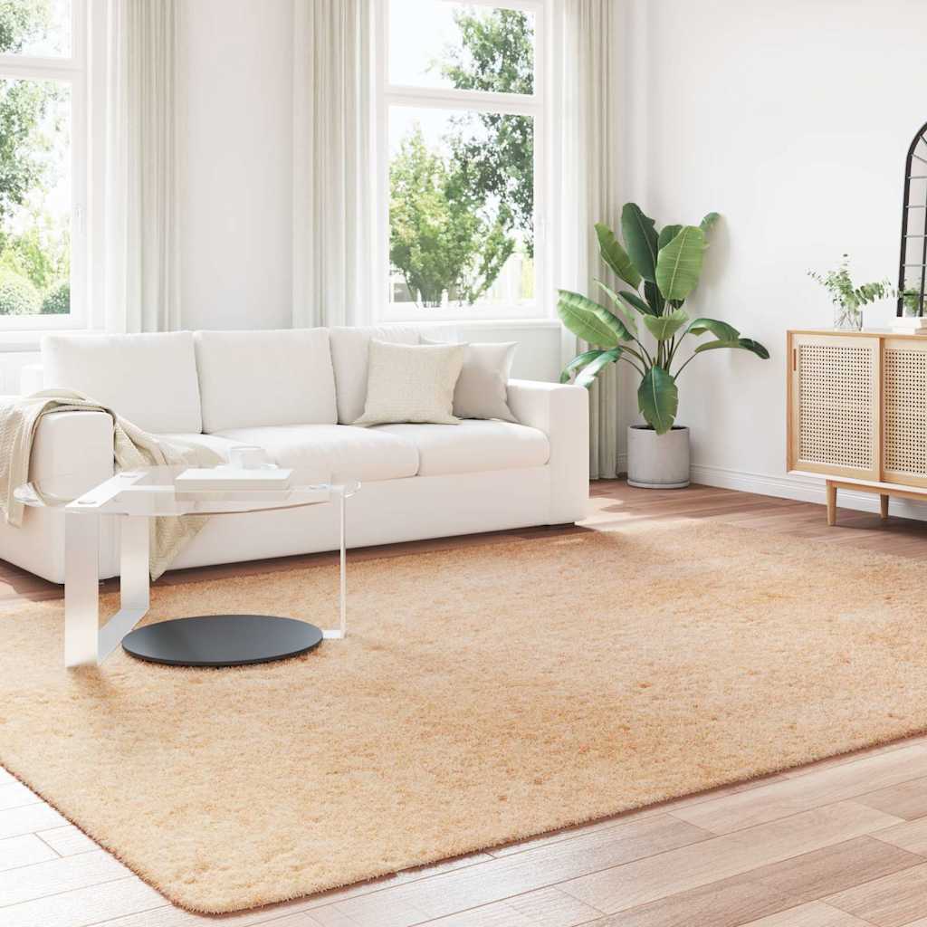 Flossteppe med lang luv NAVARRA beige 240x340 cm polyester vidaXL