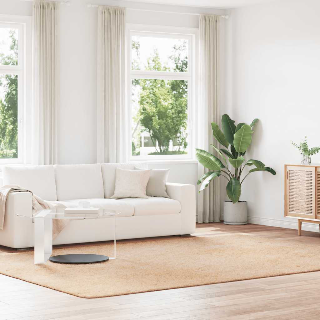 Flossteppe med lang luv NAVARRA beige 240x340 cm polyester vidaXL