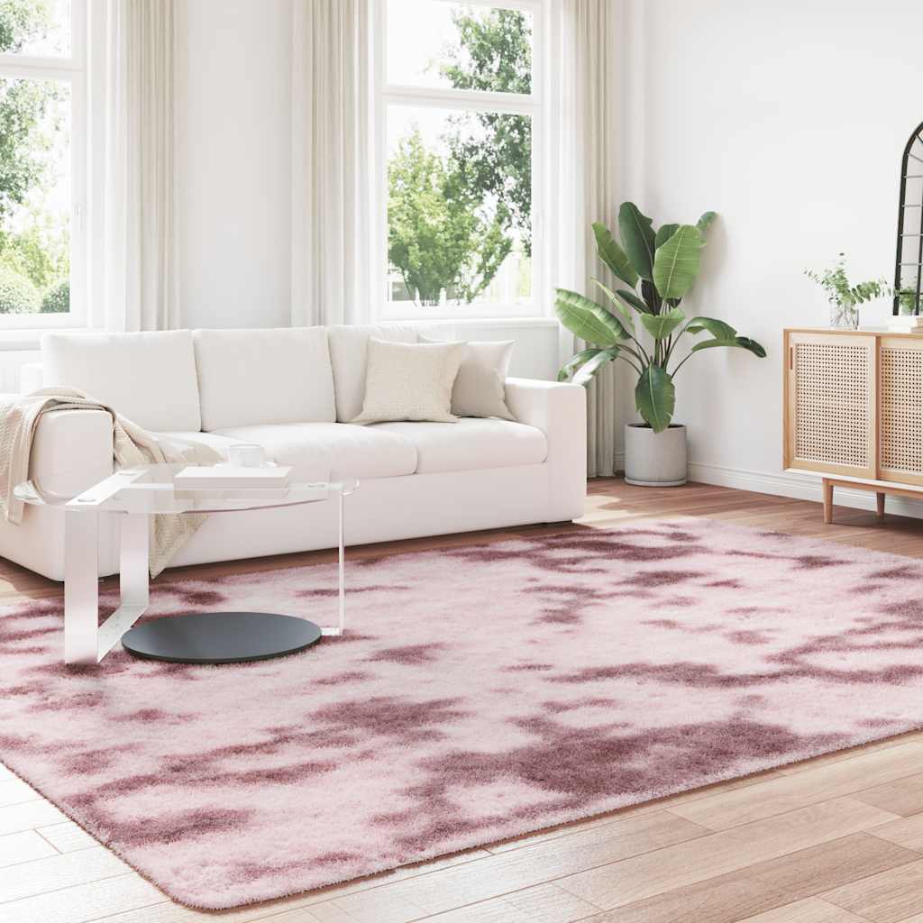 Flossteppe med lang luv NAVARRA støvet rosa 240x340cm polyester