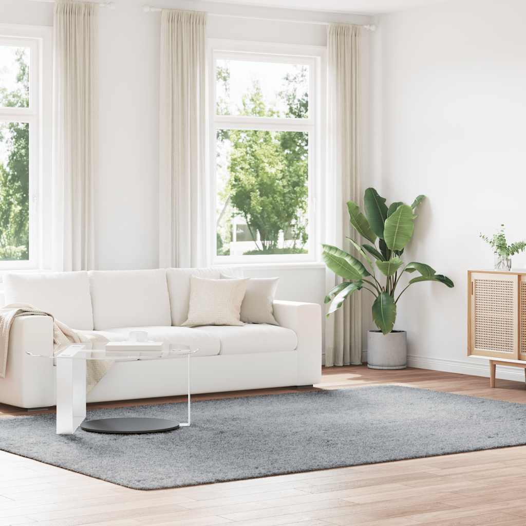 Flossteppe med lang luv NAVARRA lysegrå 240x340 cm polyester