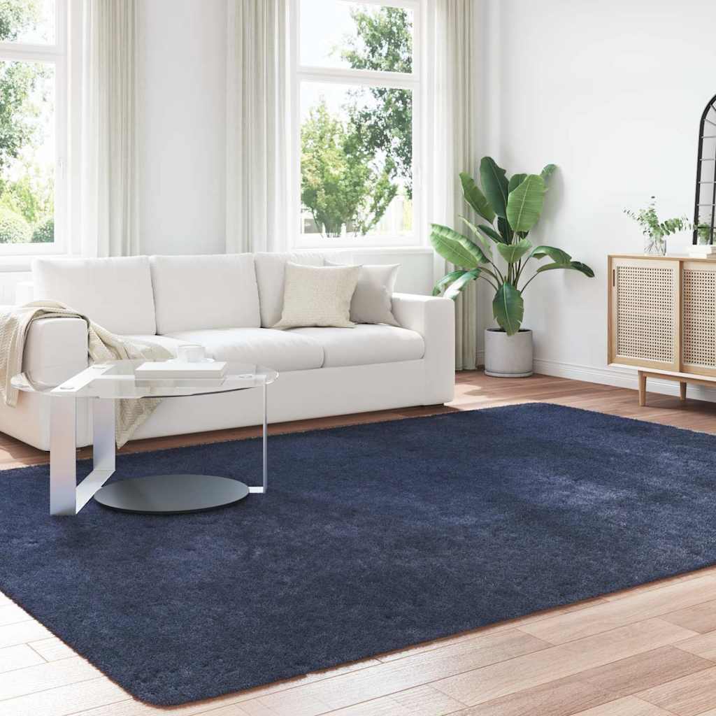 Flossteppe med lang luv NAVARRA marine 240x340 cm polyester