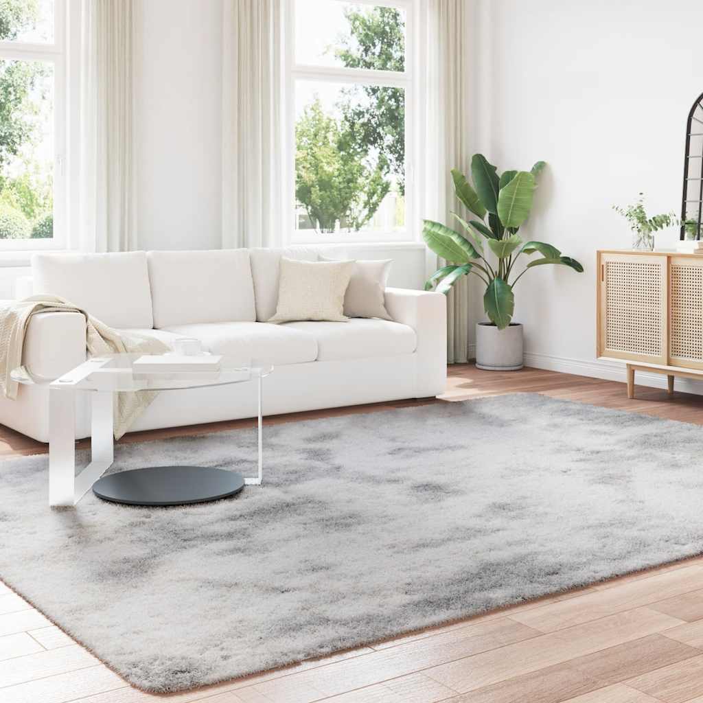 Flossteppe med lang luv NAVARRA sølvgrå 240x340 cm polyester vidaXL