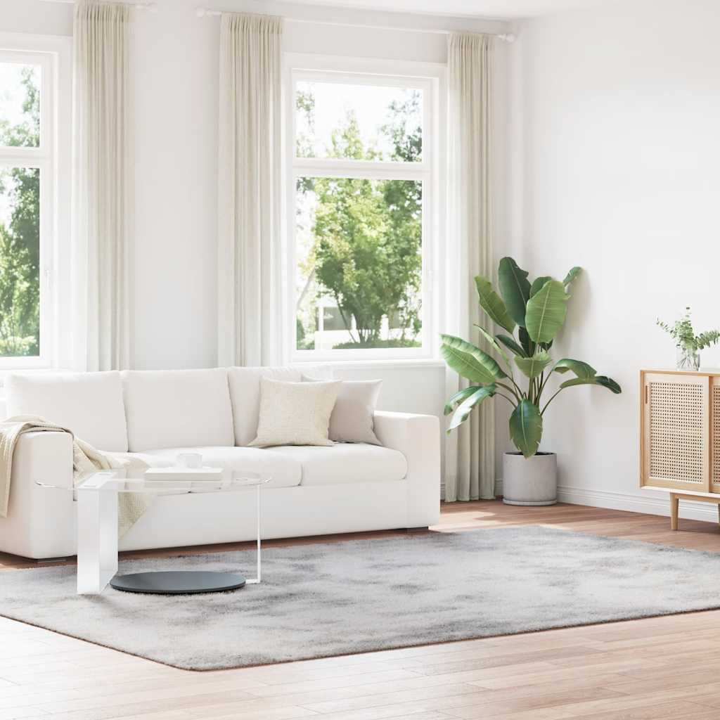 Flossteppe med lang luv NAVARRA sølvgrå 240x340 cm polyester vidaXL