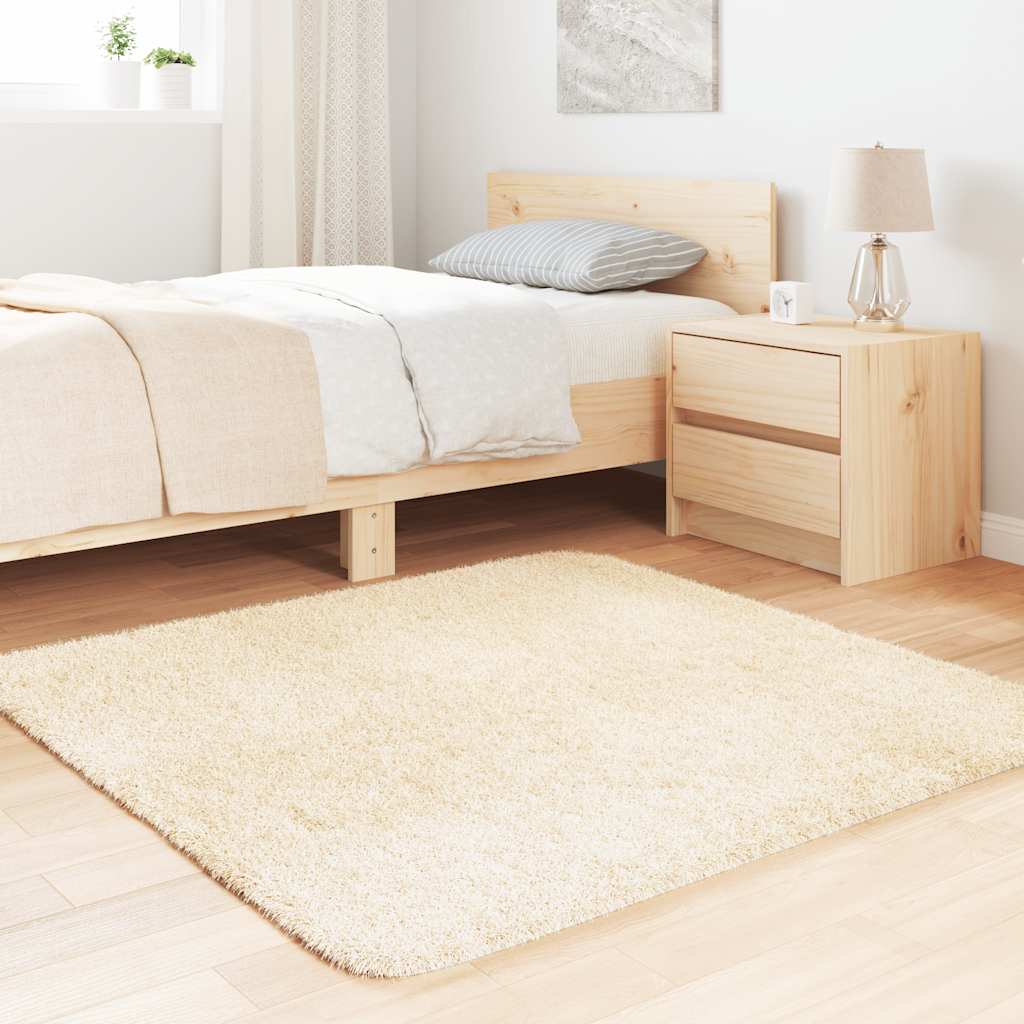 Flossteppe med lang luv NAVARRA krem 120x120 cm polyester