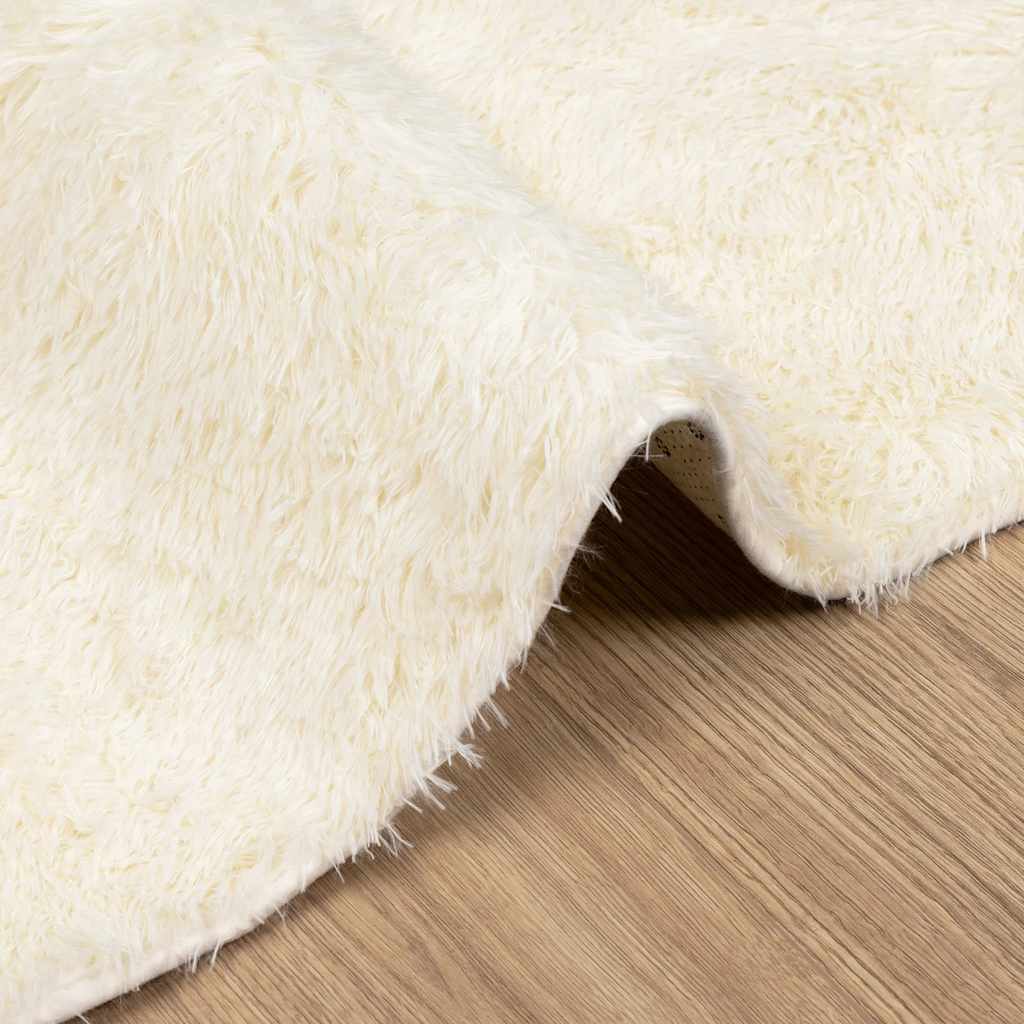 Flossteppe med lang luv NAVARRA krem 120x120 cm polyester