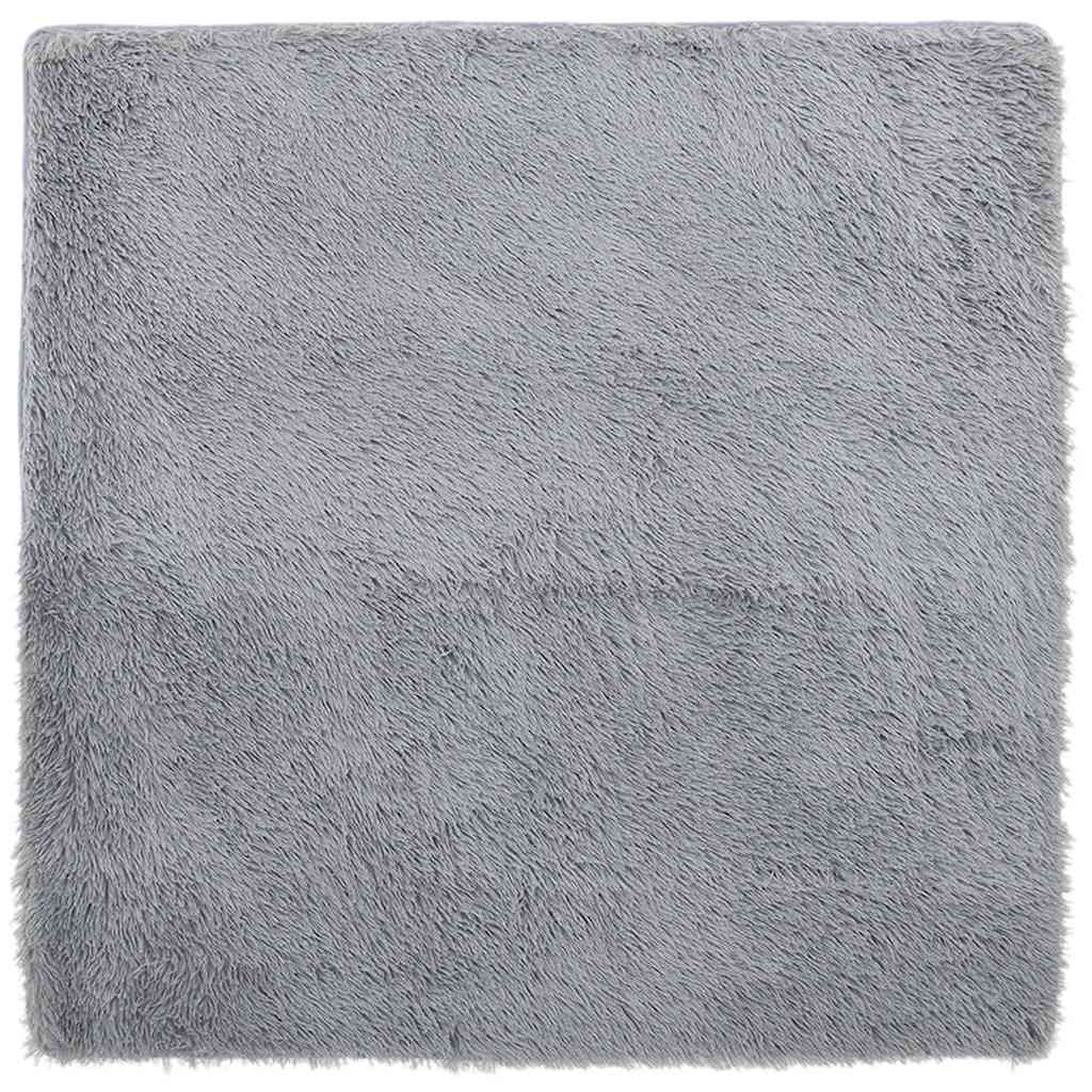 Flossteppe med lang luv NAVARRA sølvgrå 120x120 cm polyester
