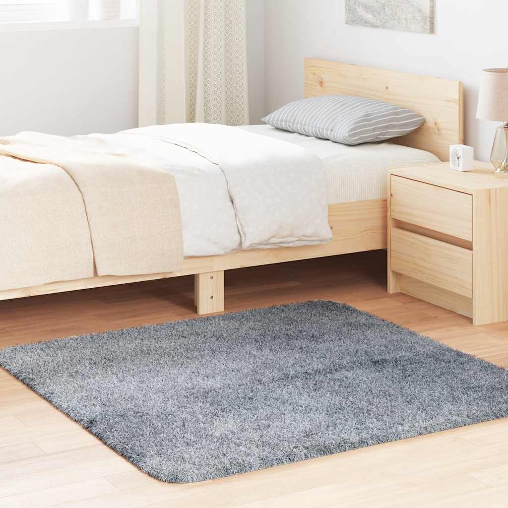 Flossteppe med lang luv NAVARRA sølvgrå 120x120 cm polyester