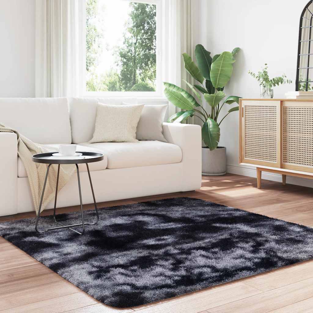 Flossteppe med lang luv NAVARRA mørkegrå 160x160 cm polyester
