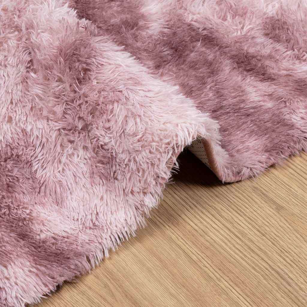 Flossteppe med lang luv NAVARRA støvet rosa 160x160cm polyester