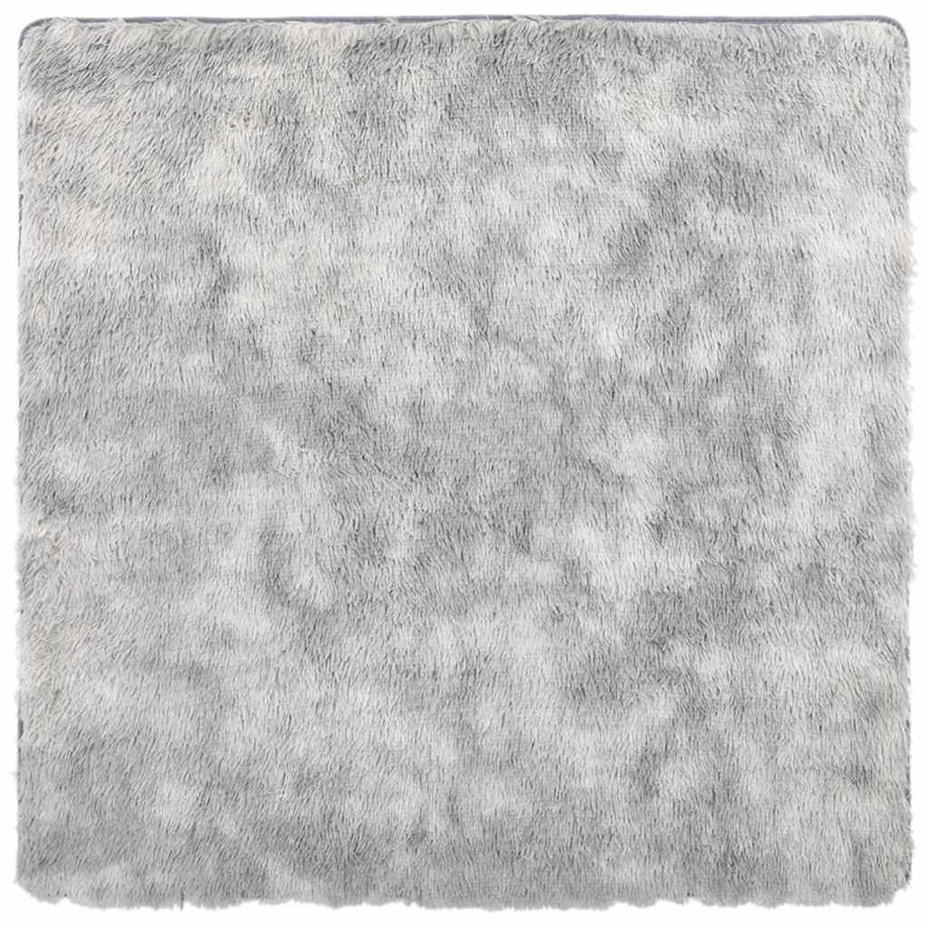 Flossteppe med lang luv NAVARRA sølvgrå 160x160 cm polyester vidaXL