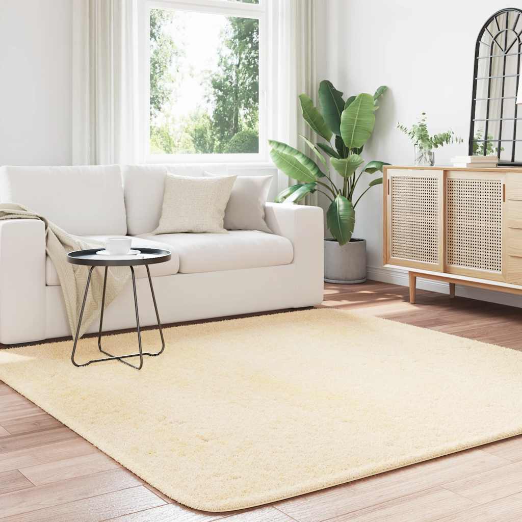 Flossteppe med lang luv NAVARRA krem 200x200 cm polyester