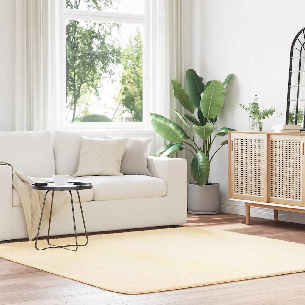 Flossteppe med lang luv NAVARRA krem 200x200 cm polyester
