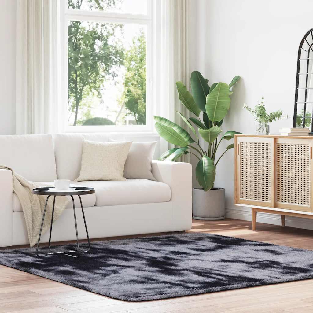 Flossteppe med lang luv NAVARRA mørkegrå 200x200 cm polyester vidaXL