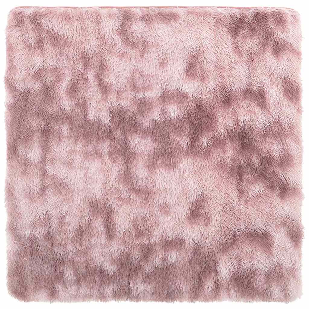 Flossteppe med lang luv NAVARRA støvet rosa 200x200cm polyester