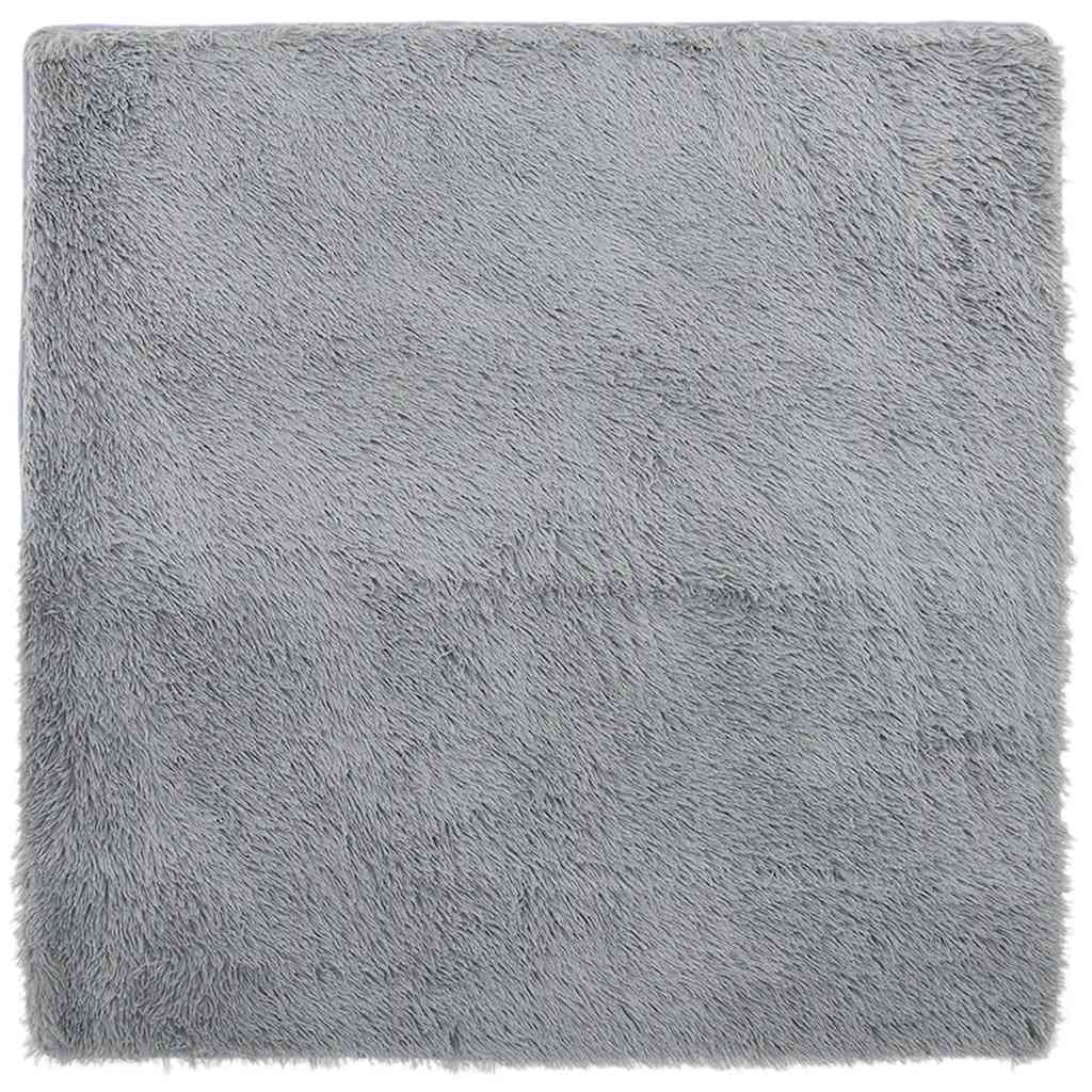 Flossteppe med lang luv NAVARRA sølvgrå 200x200 cm polyester