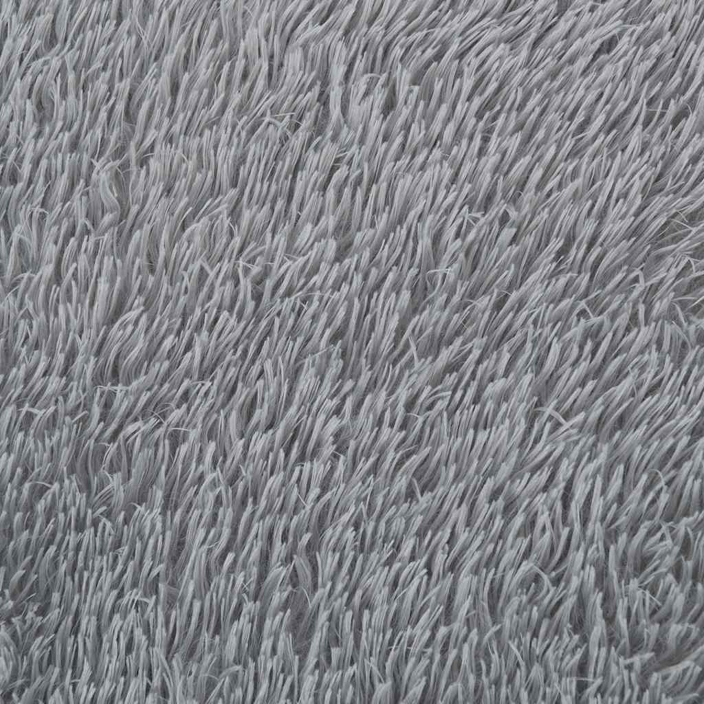 Flossteppe med lang luv NAVARRA sølvgrå 200x200 cm polyester