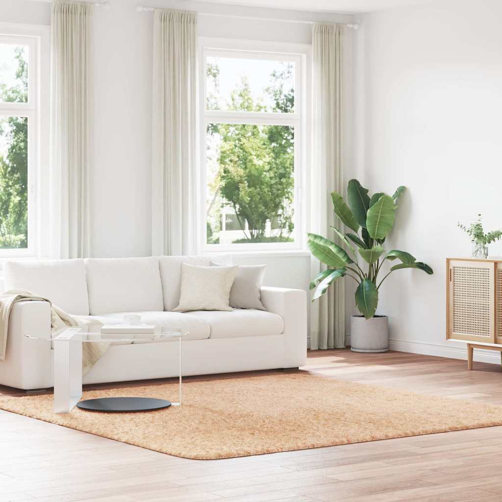 Flossteppe med lang luv NAVARRA beige 240x240 cm polyester vidaXL