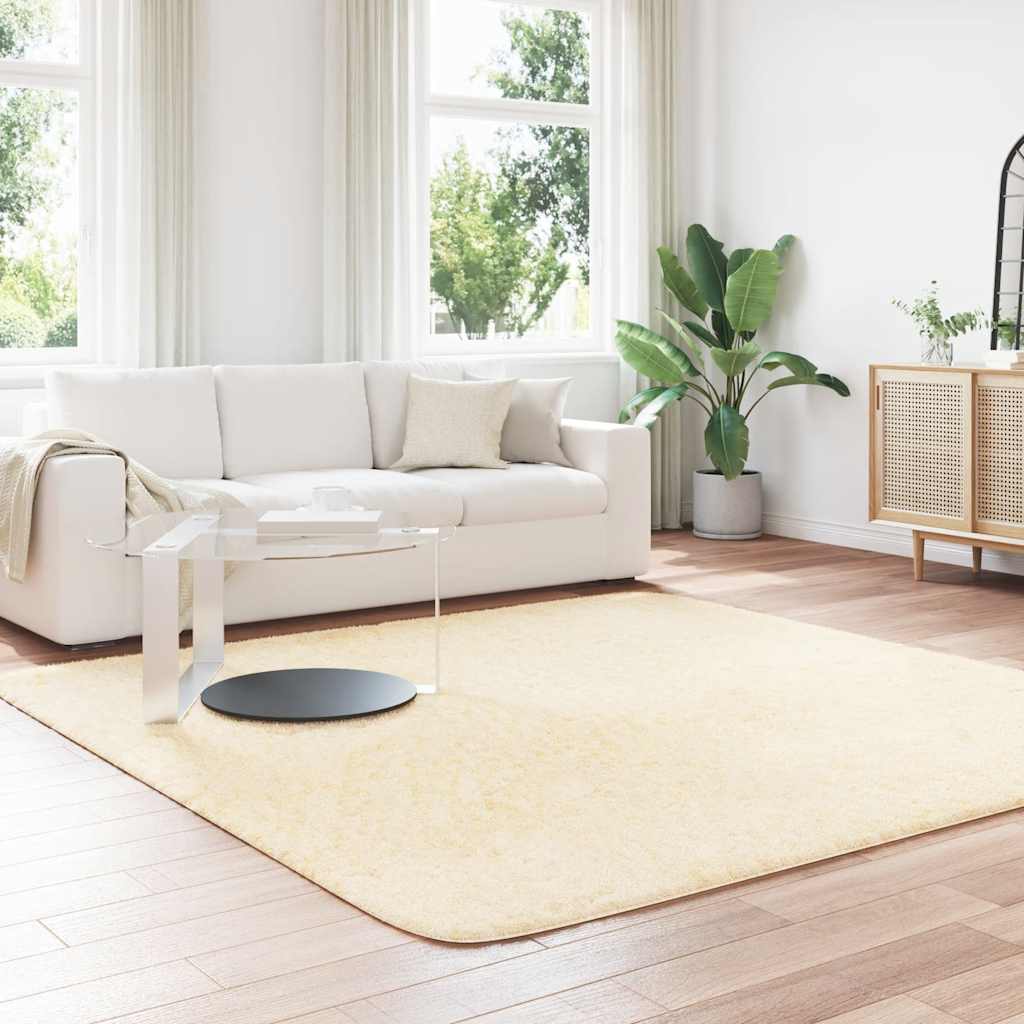 Flossteppe med lang luv NAVARRA krem 240x240 cm polyester