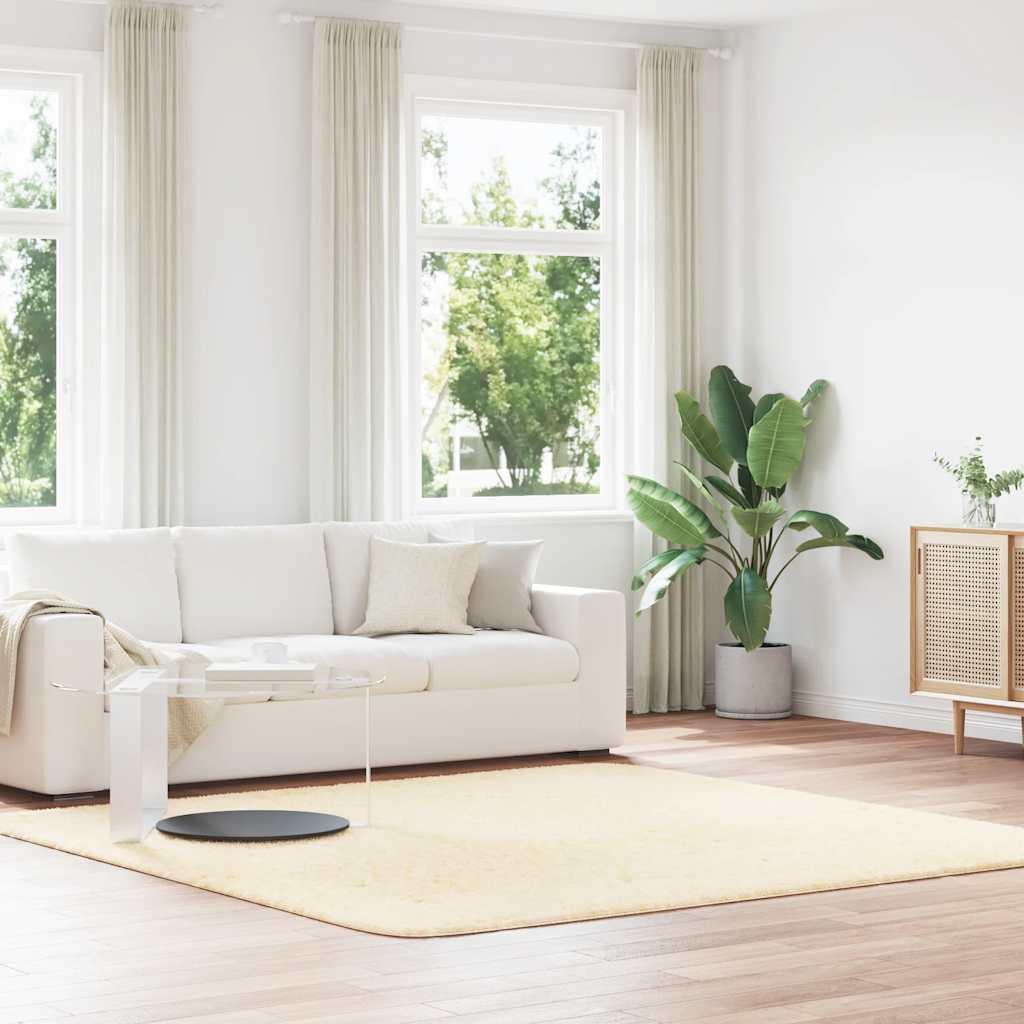 Flossteppe med lang luv NAVARRA krem 240x240 cm polyester