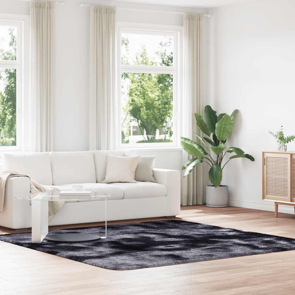 Flossteppe med lang luv NAVARRA mørkegrå 240x240 cm polyester