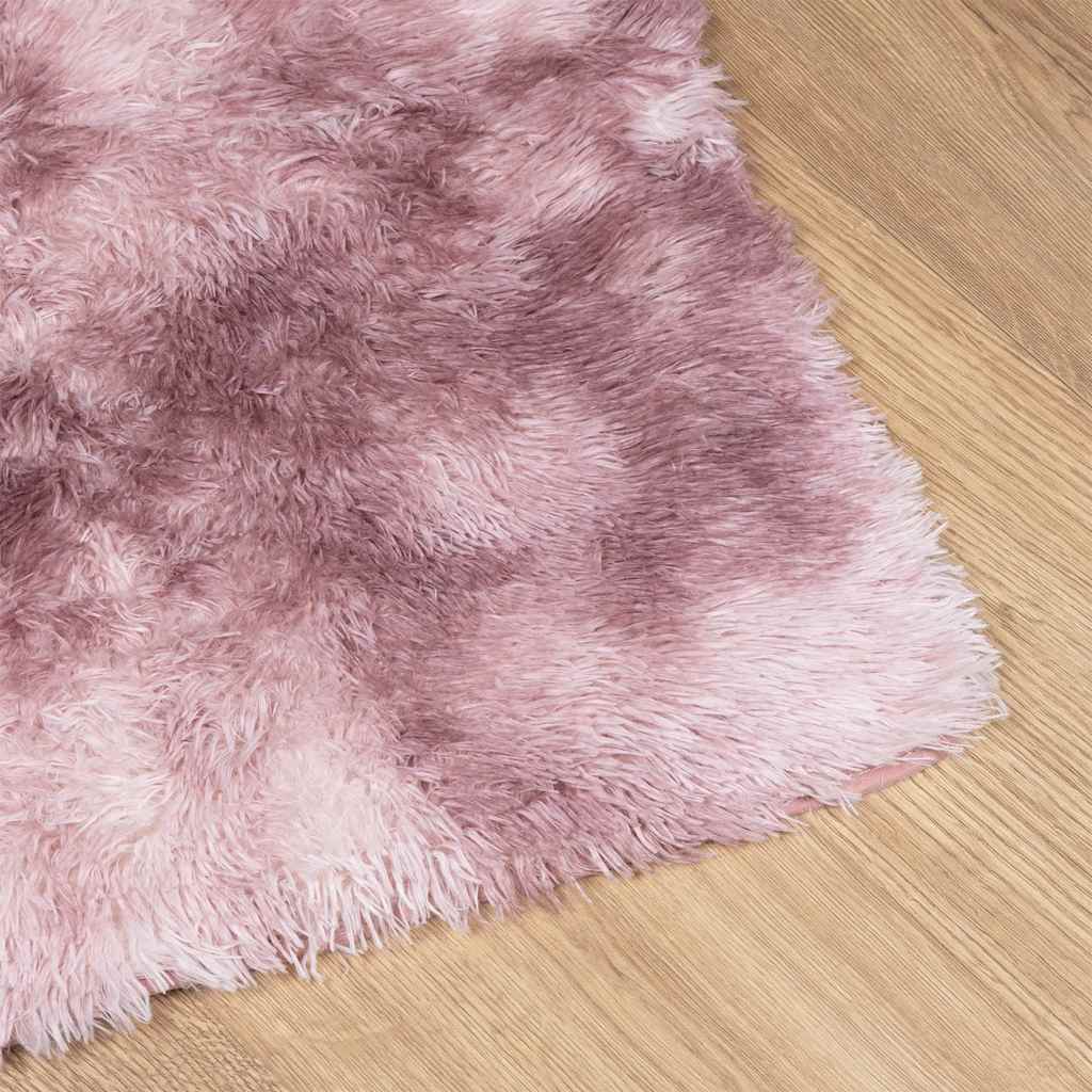 Flossteppe med lang luv NAVARRA støvet rosa 240x240cm polyester